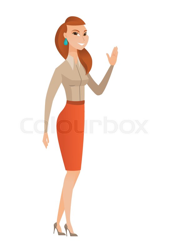 Caucasian Business Woman Waving Her Stock Vector Colourbox 550x800 Caucasian Business Woman Waving Her Stock Vector Colourbox