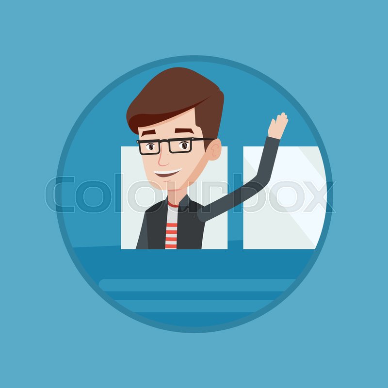Caucasian Happy Man Waving From Bus Stock Vector Colourbox 800x800 Caucasian Happy Man Waving From Bus Stock Vector Colourbox