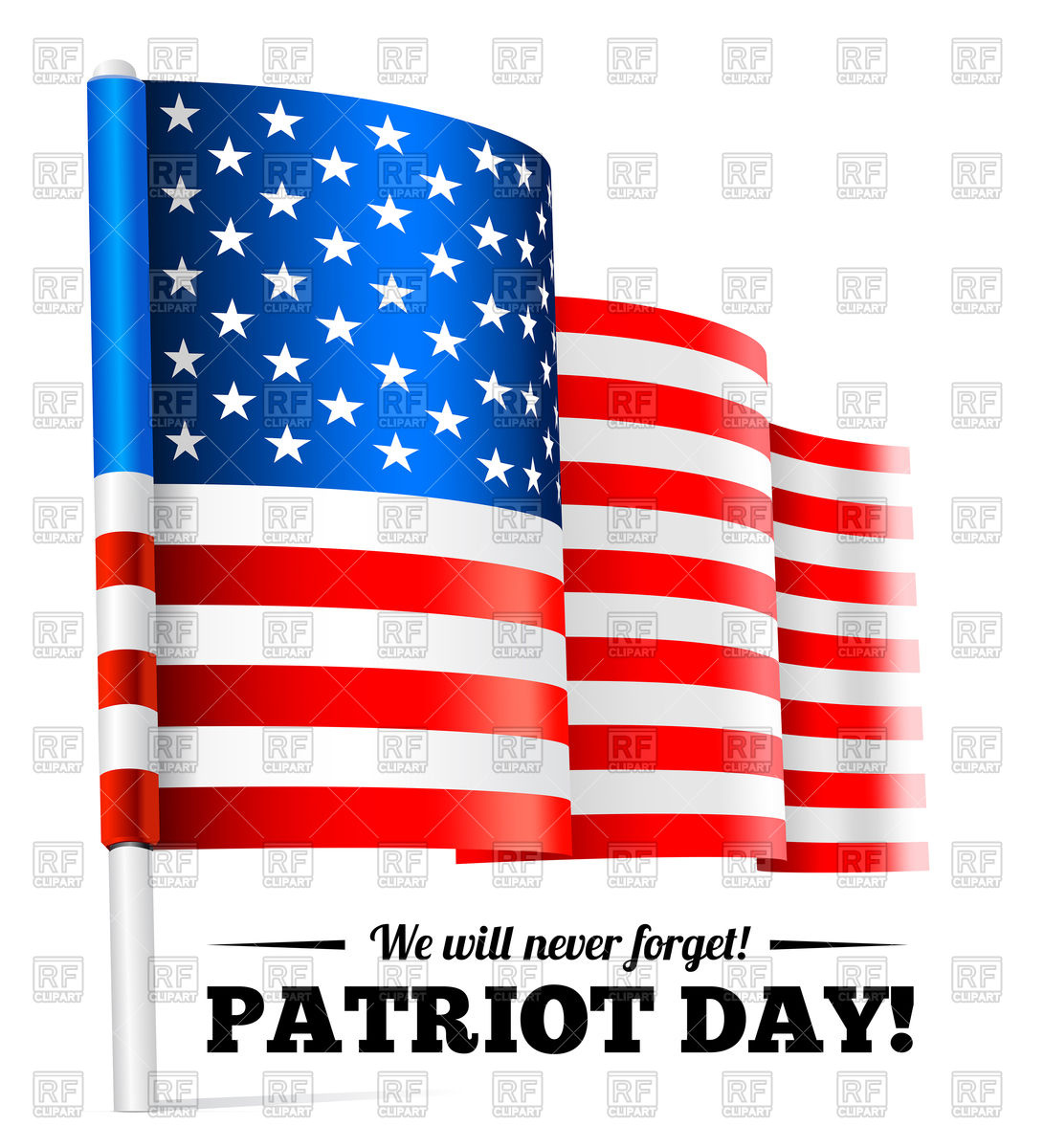 1091x1200 Patriot Day, September Waving Usa Flag Vector Image Of Holiday