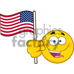 300x300 Royalty Free Rf Clipart Illustration Patriotic Yellow Cartoon