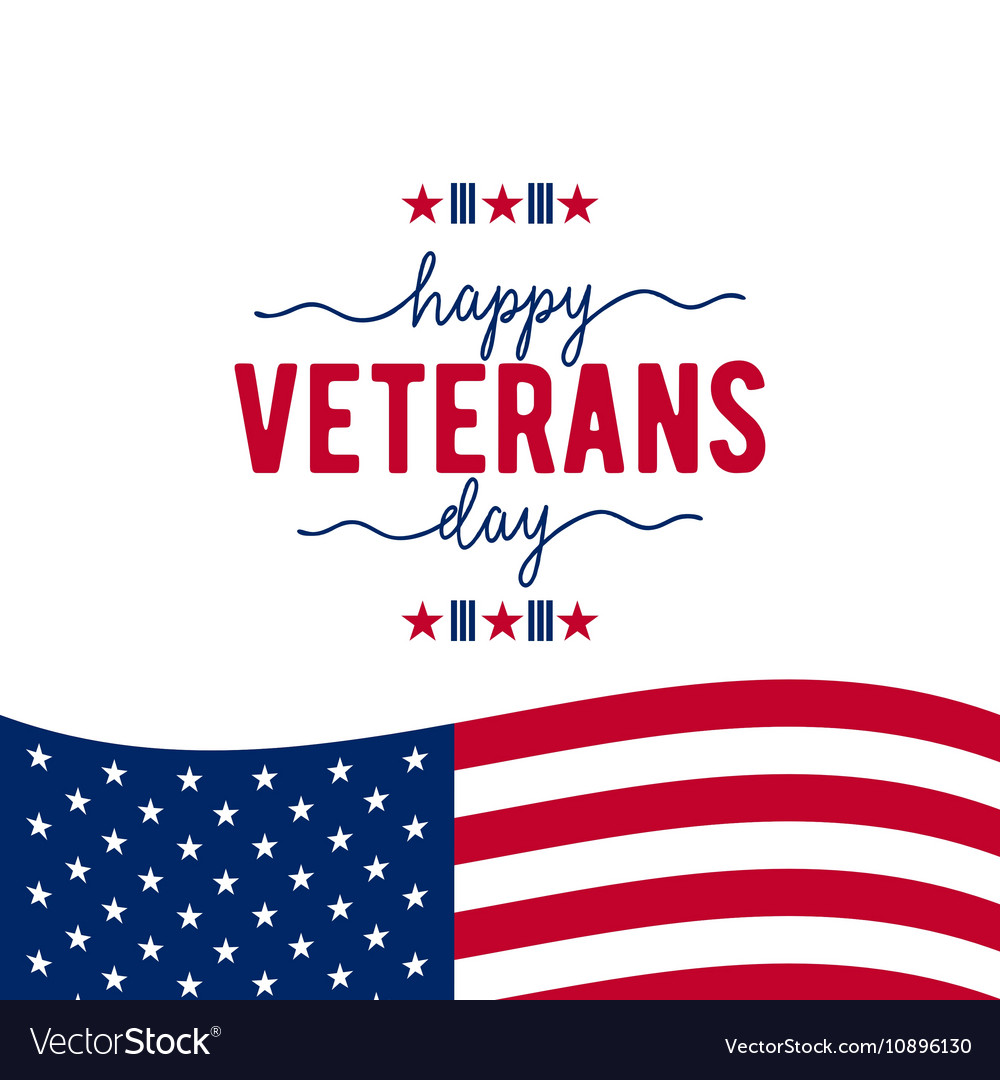 1000x1080 Happy Veterans Day With Waving American Flag Vector