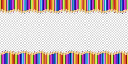 Vector Double Wavy Border Made Of Colored Wooden Pencils Row 450x225 Vector Double Wavy Border Made Of Colored Wooden Pencils Row