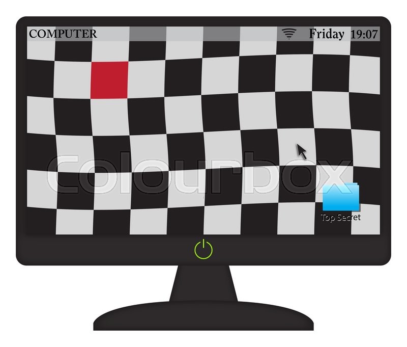800x681 A Wavy Checkered Flag On A Computer Stock Vector Colourbox