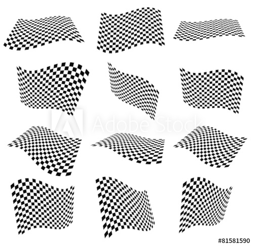 500x488 Waving Checkered Flags, Surfaces Planes With Checkered Surfa