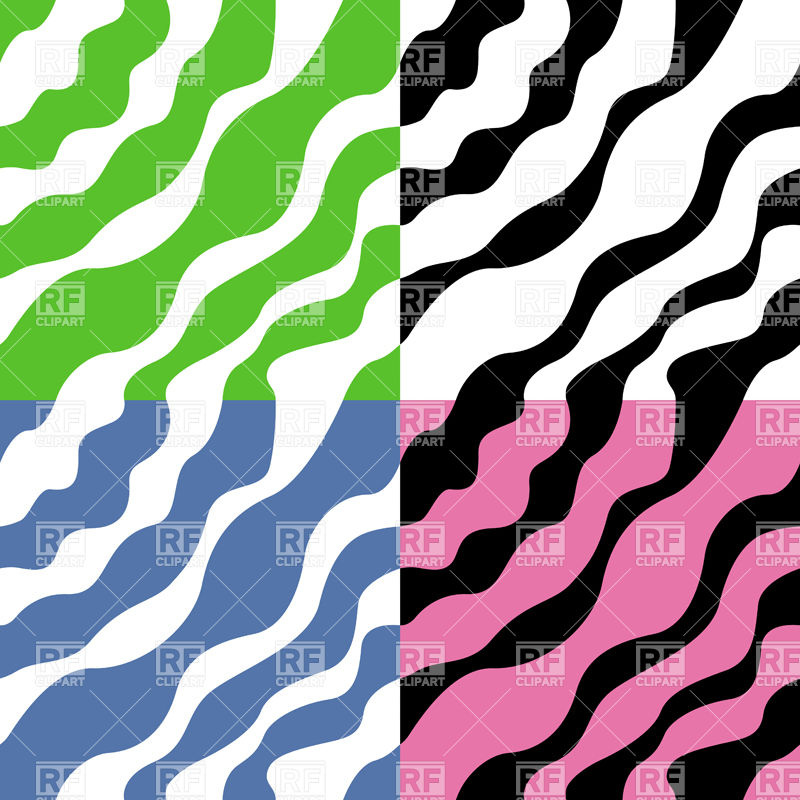 800x800 Four Seamless Patterns Of Colored Wavy Lines Vector Image