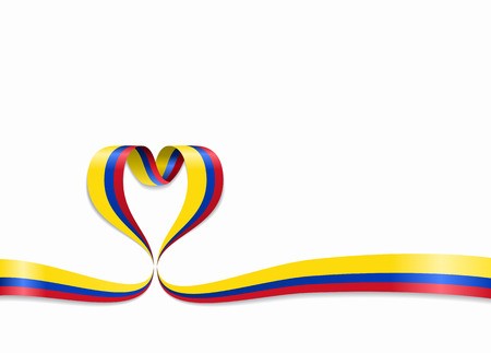 450x323 Colombian Flag Heart Shaped Wavy Ribbon Vector Illustration