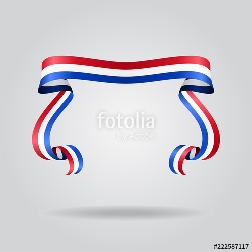 500x500 Dutch Flag Wavy Ribbon Background Vector Illustration Stock
