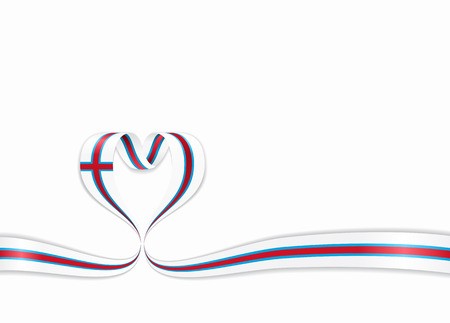 450x323 Faroe Islands Flag Heart Shaped Wavy Ribbon Vector Illustration