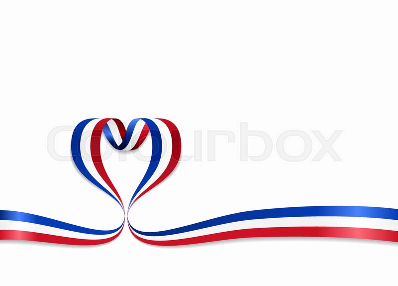 800x574 French Flag Heart Shaped Wavy Ribbon Stock Vector Colourbox