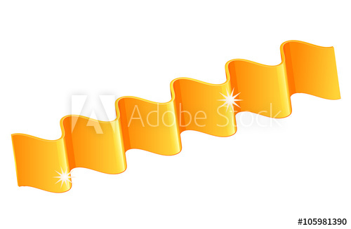 500x327 Gold Wavy Ribbon Vector Image
