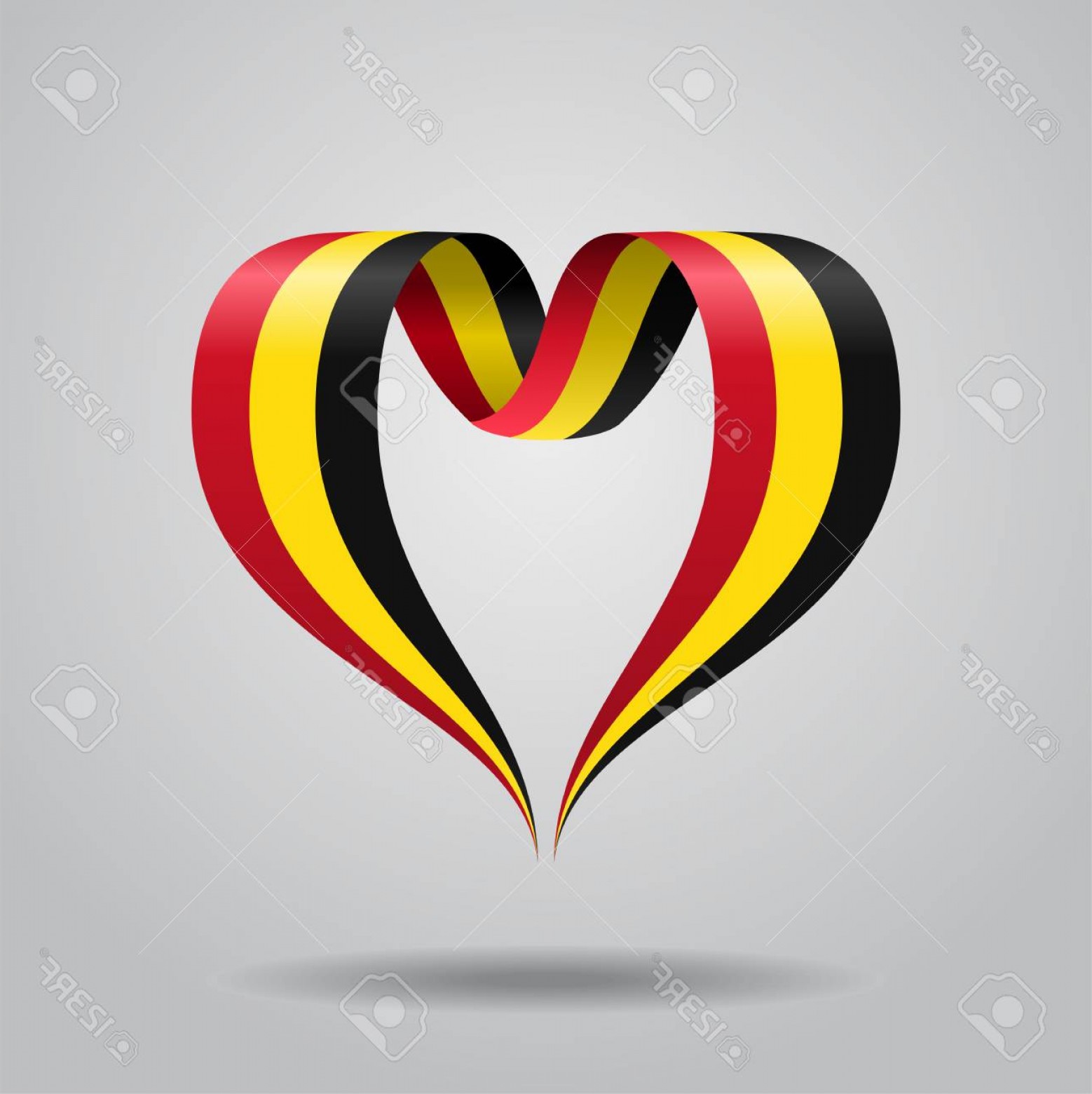 1558x1560 Photostock Vector Belgian Flag Heart Shaped Wavy Ribbon Vector