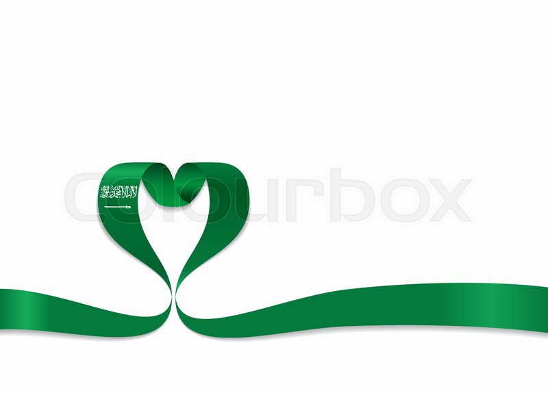 800x574 Saudi Arabian Flag Heart Shaped Wavy Stock Vector Colourbox