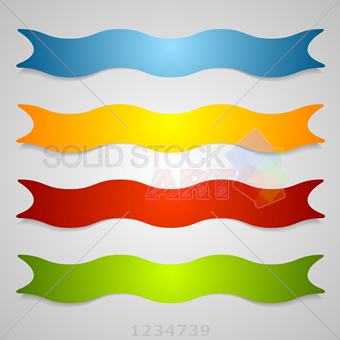 340x340 Stock Illustration Of Set Of Wavy Label Ribbons Vector Background