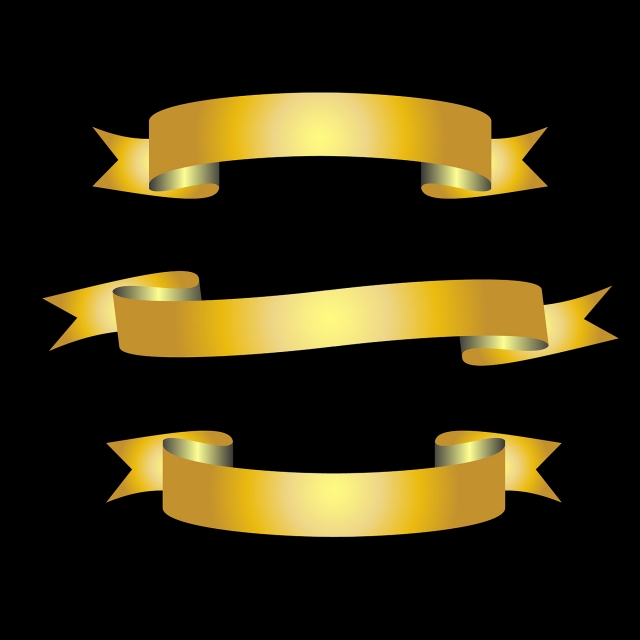 640x640 Vector Ribbon Golden Set Wavy Banner, Ribbon, Ribbon Vector