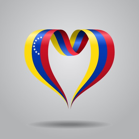 450x450 Venezuelan Flag Heart Shaped Wavy Ribbon Vector Illustration