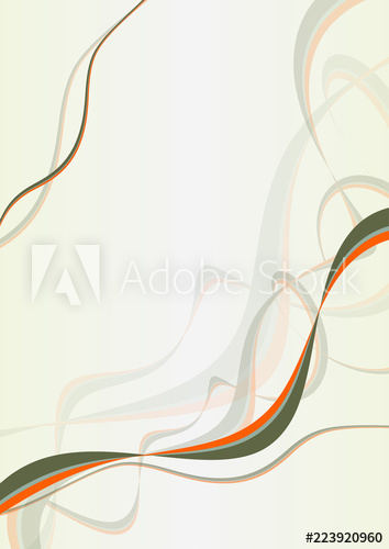 354x500 Abstract Background With Green And Orange Wavy Ribbons Vector