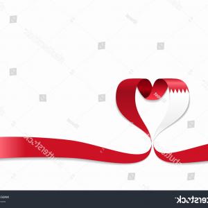 300x300 Bahrain Flag Heartshaped Wavy Ribbon Vector Catchsplace