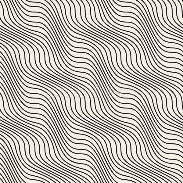 600x600 Wavy Ripple Stripes Vector Seamless Black And White Pattern
