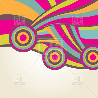 400x400 Abstract Colorful Pattern Made Of Circles And Wavy Stripes Vector