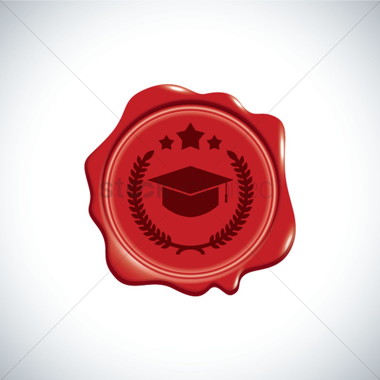 Graduate Wax Stamp Vector Image 1300x1300 Graduate Wax Stamp Vector Image