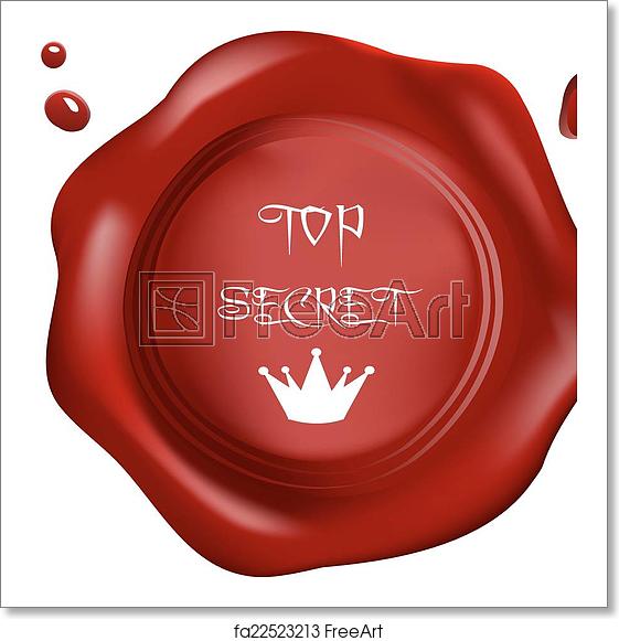 561x581 Free Art Print Of Red Wax Seal, Vector, Royal Top Sec Red Wax