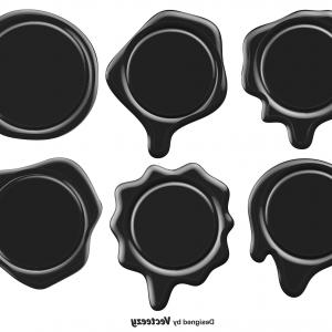300x300 Set Of Black Stamp Wax Seal Vector Hoodamathrun