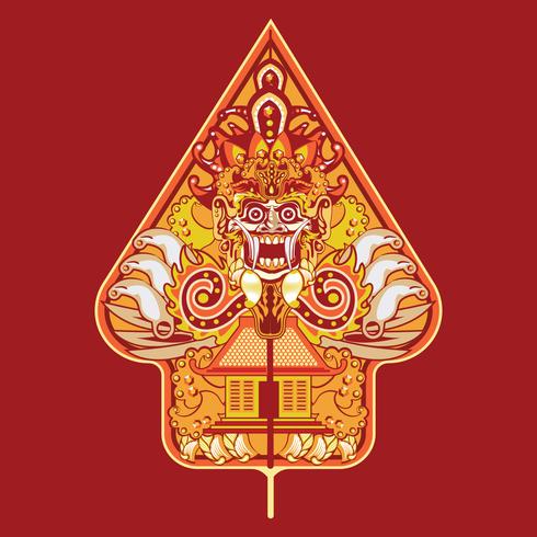 490x490 Vector Illustration Wayang Gunungan Of Indonesia