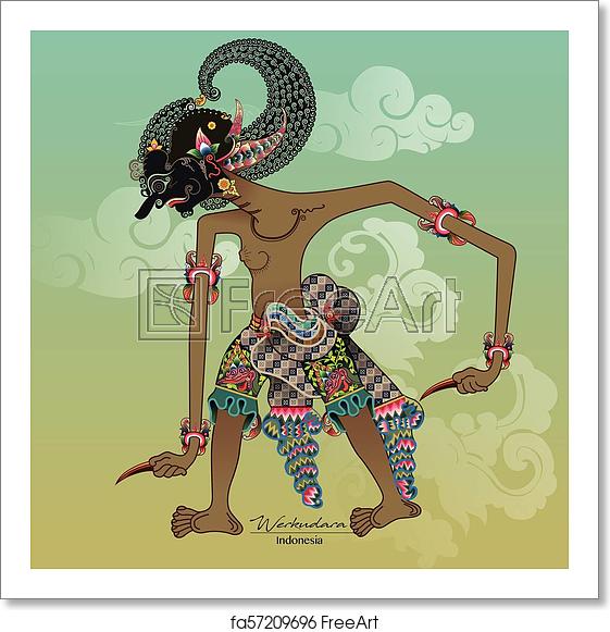 561x581 Free Art Print Of Wayang Vector, Werkudara Or Bima Vector