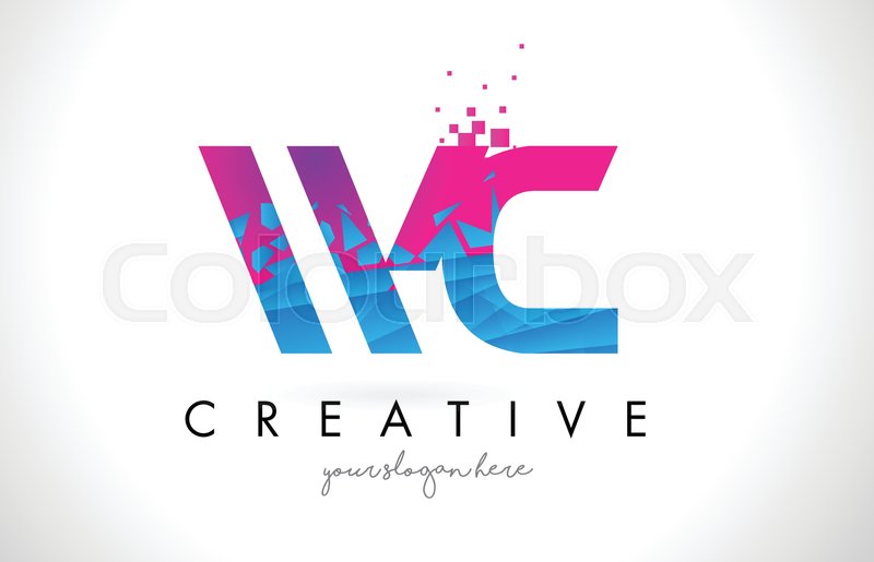 800x515 Wc W C Letter Logo With Broken Stock Vector Colourbox