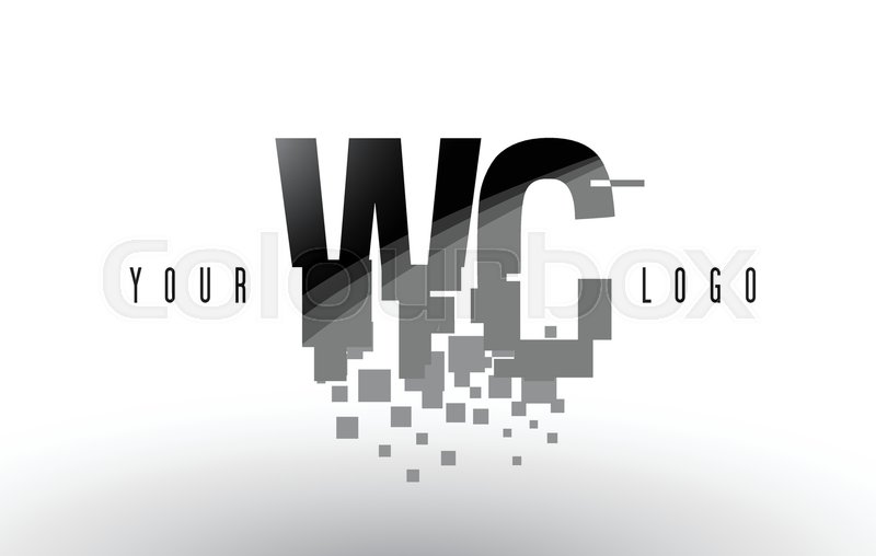 800x508 Wc W C Pixel Letter Logo With Digital Stock Vector Colourbox