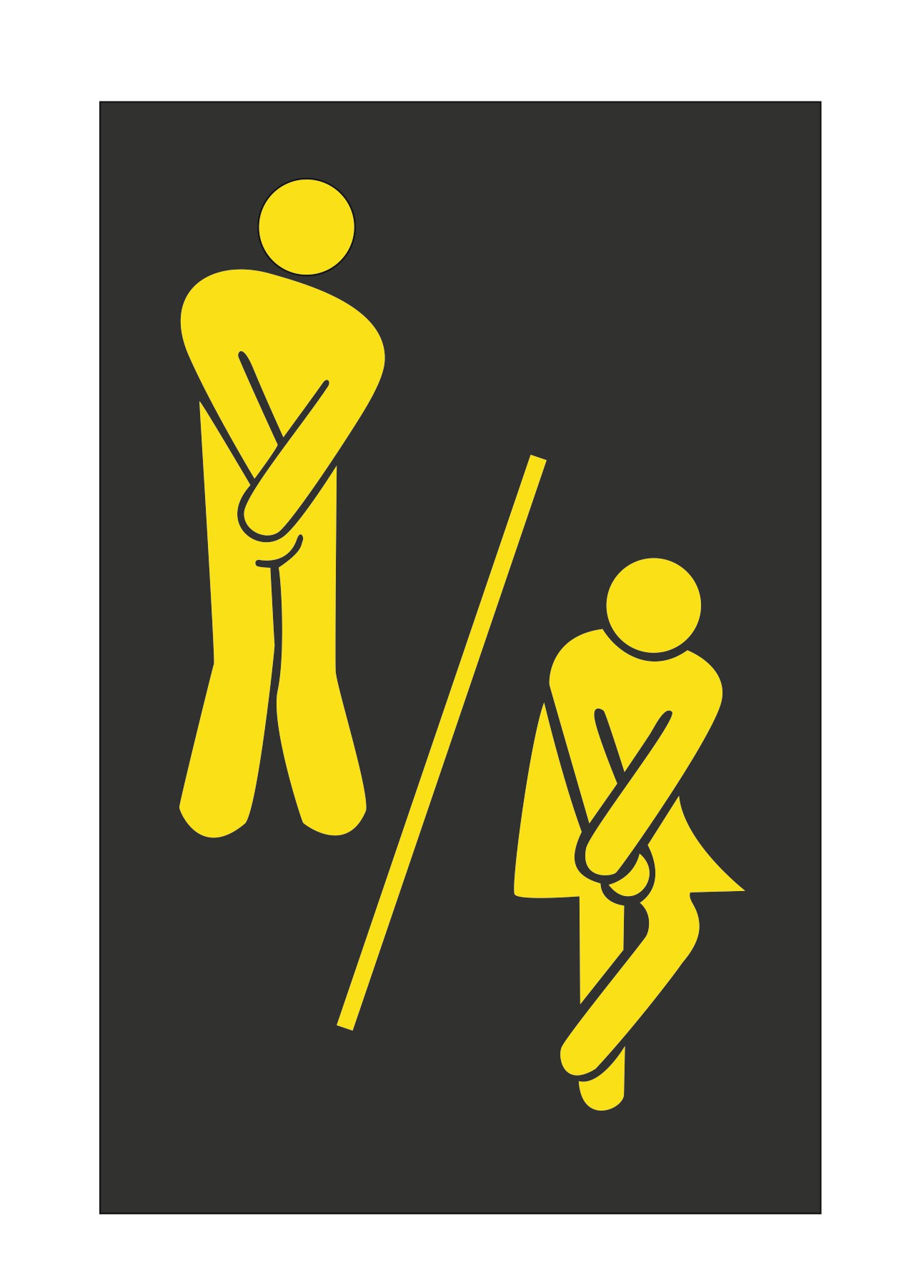 1293x1801 Cute Man Woman Washroom Toilet Wc Sticker Free Vector Cdr Free