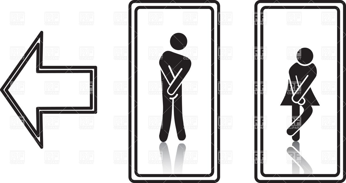 1200x633 Funny Wc Symbols Vector Image Of Signs, Symbols, Maps