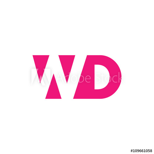 500x500 Wd Logo Vector Graphic Branding Letter Element White Background