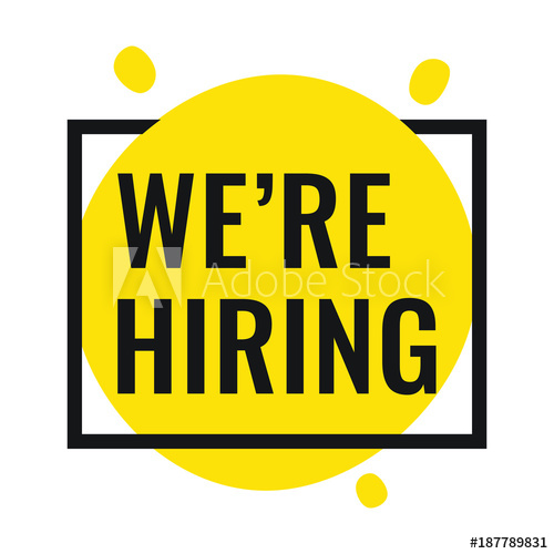 500x500 We're Hiring Vector Flat Illustration On White Background