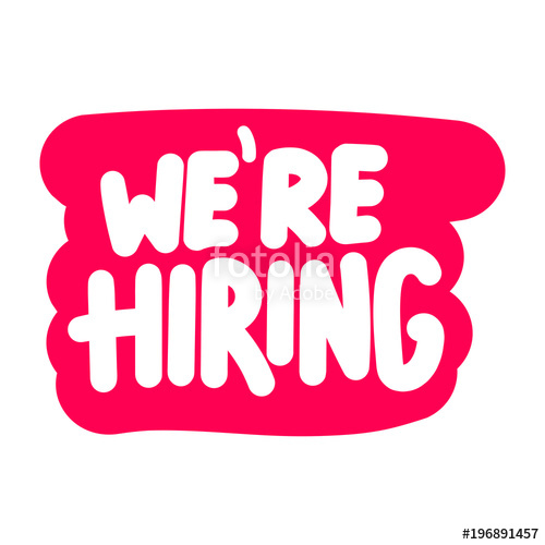 500x500 We're Hiring Vector Hand Drawn Illustration On White Background