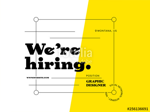 500x375 We Are Hiring, We Want You, Join Our Team Sign Vector Banner