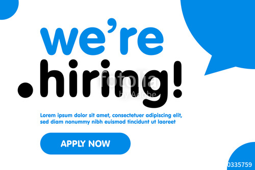 500x334 We Are Hiring Vector Background Trendy Bold Black Typography Job