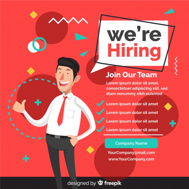 626x626 We Are Hiring Background With Team Members Vector Free Download