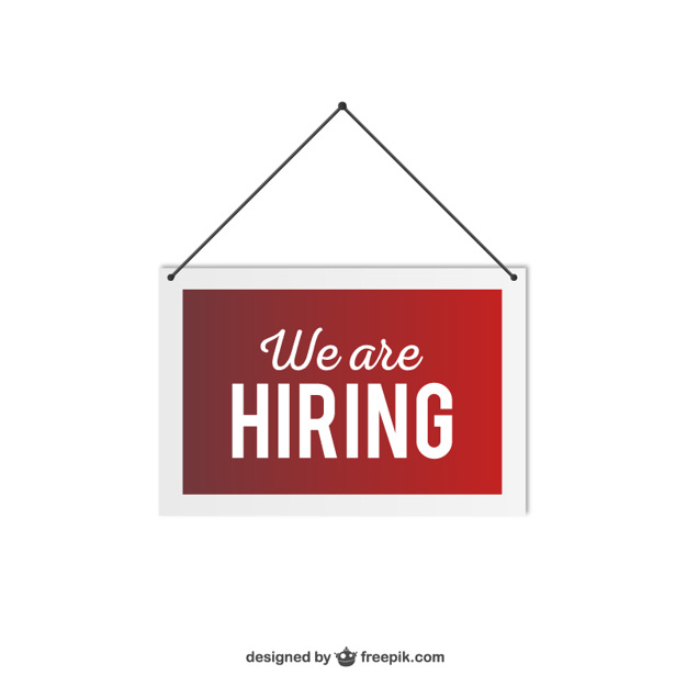 626x626 We Are Hiring Hanging Sign Vector Free Download