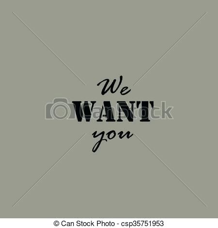 450x470 We Want You Vector Lettering Illustration Template Monster One