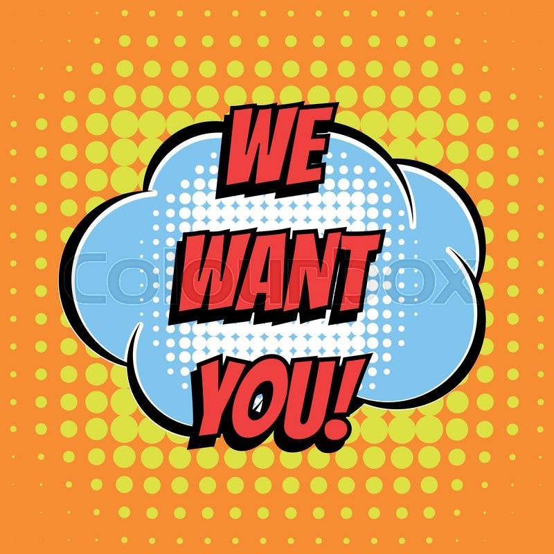 800x800 We Want You Comic Book Bubble Text Stock Vector Colourbox