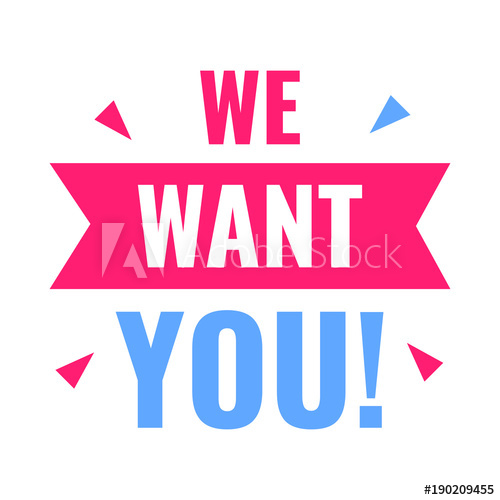 500x500 We Want You Vector Flat Illustration On White Background