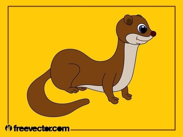 600x448 Cartoon Weasel Free Vector