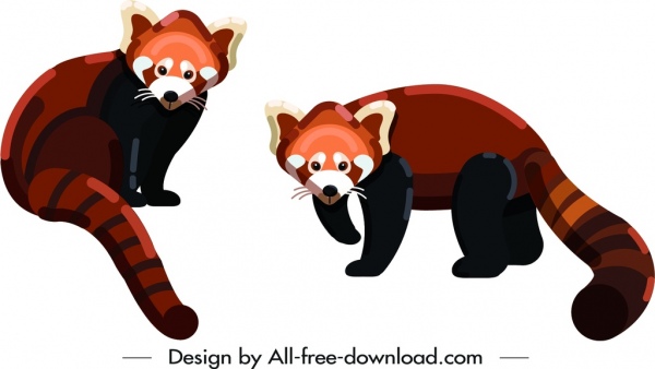 600x338 Weasel Wild Animal Icons Colored Cartoon Sketch Free Vector