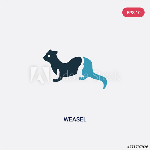 500x500 Two Color Weasel Vector Icon From Animals Concept Isolated Blue