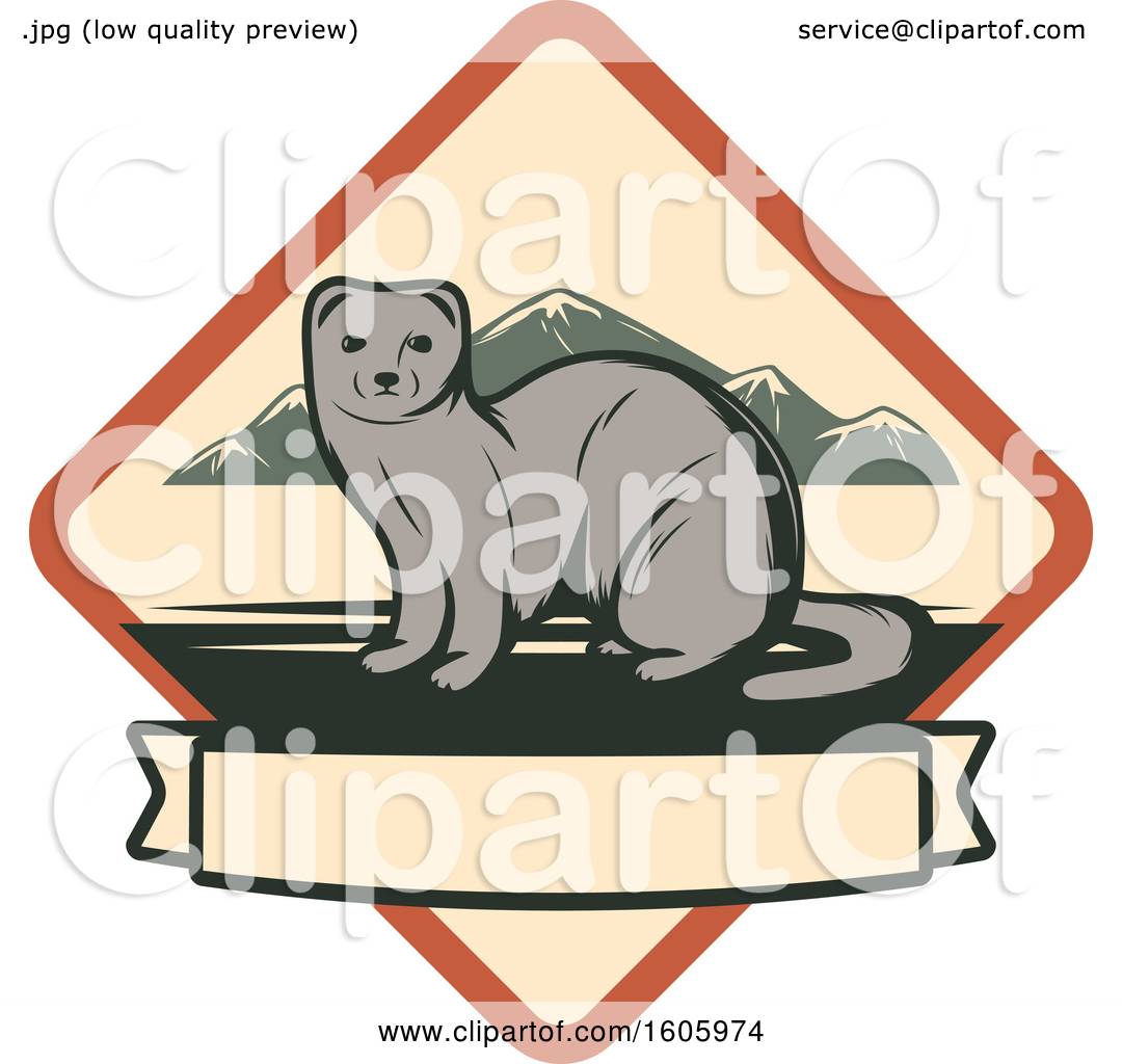 1080x1024 Clipart Of A Weasel Design In A Diamond