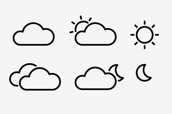 600x398 How To Create A Set Of Vector Weather Line Icons