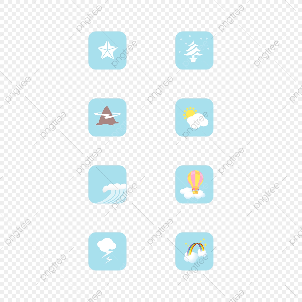1200x1200 Blue Cartoon Weather Weather Icon Icon Mobile Phone Vector Map