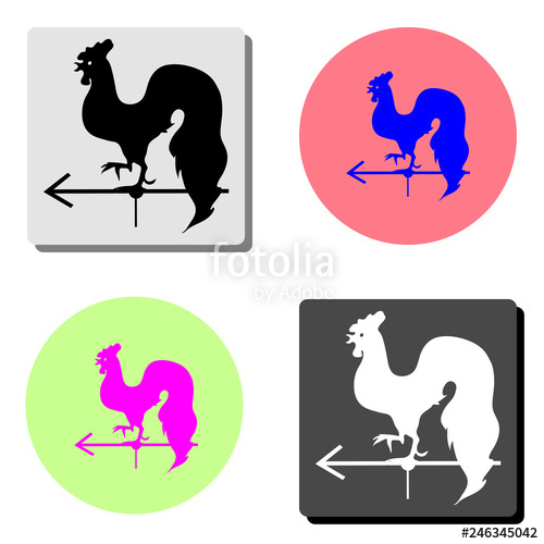 500x500 Weather Vane Rooster Flat Vector Icon Stock Image And Royalty