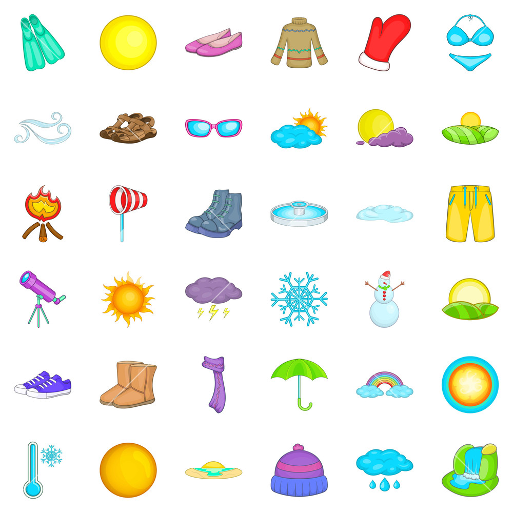 Sunny Weather Icons Set Cartoon Style Of Sunny Weather Vector 1000x1000 Sunny Weather Icons Set Cartoon Style Of Sunny Weather Vector